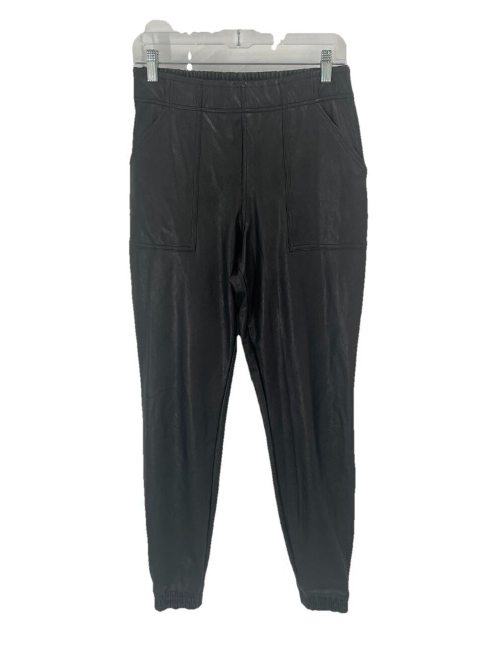 Spanx Faux Leather Pull On Jogger Pants Sz L Edgy Chic Minimalist Street Style